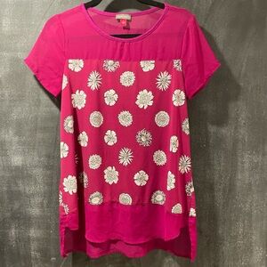 Vince Camuto Fuchsia Floral Blouse